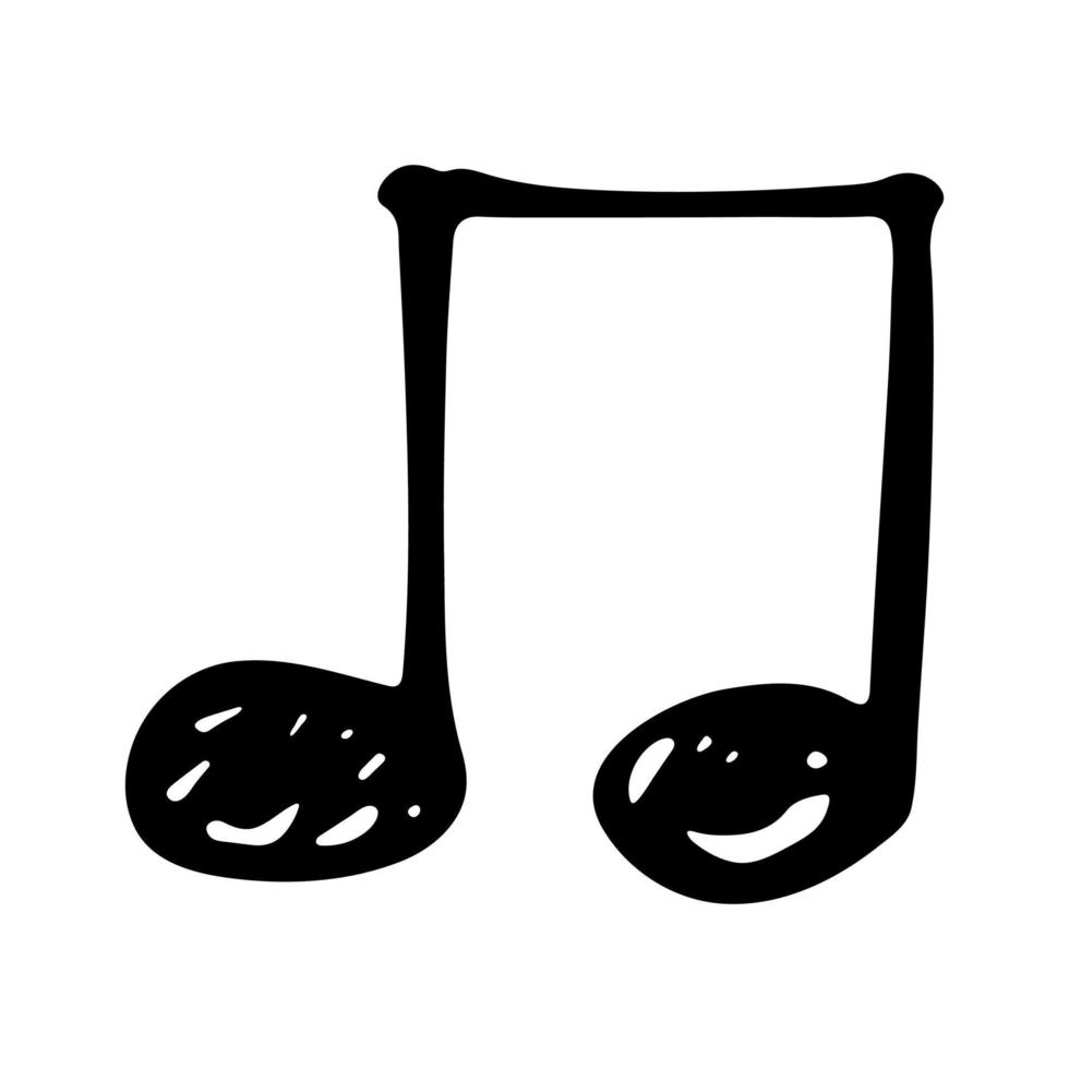 Music note doodle. Hand drawn musical symbol. Single element for print, web, design, decor, logo vector