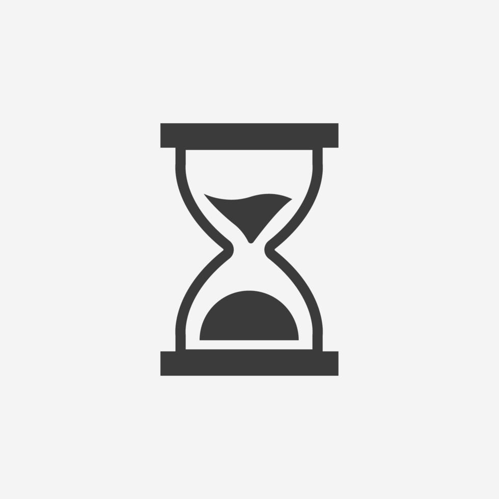 hourglass icon vector. time, glass, timer, sand, clock symbol sign vector