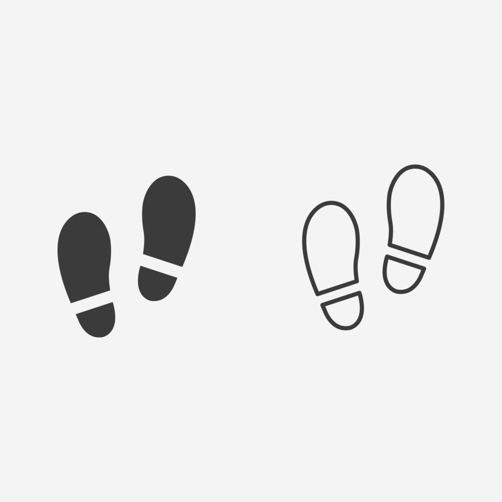 Shoe print icon vector. shoes, walk, step, footstep, footpath symbol sign vector