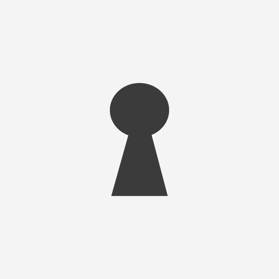 keyhole vector icon. key, hole, door, open, lock, unlock symbol sign