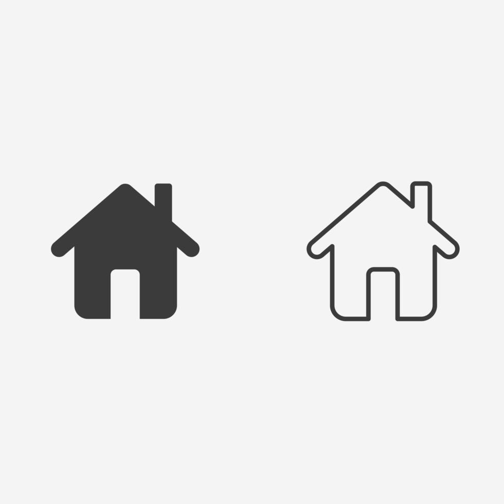 Home, house icon vector set symbol sign