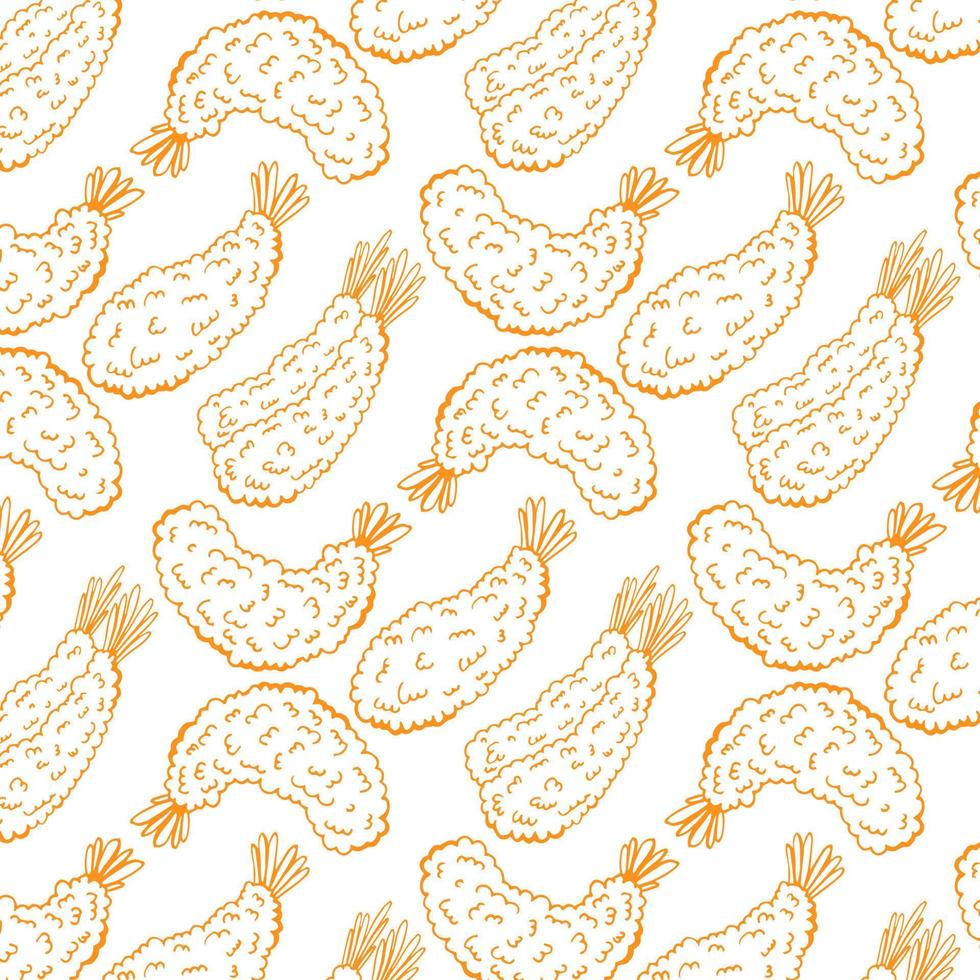 Spicy Shrimp tempura pattern, food vector