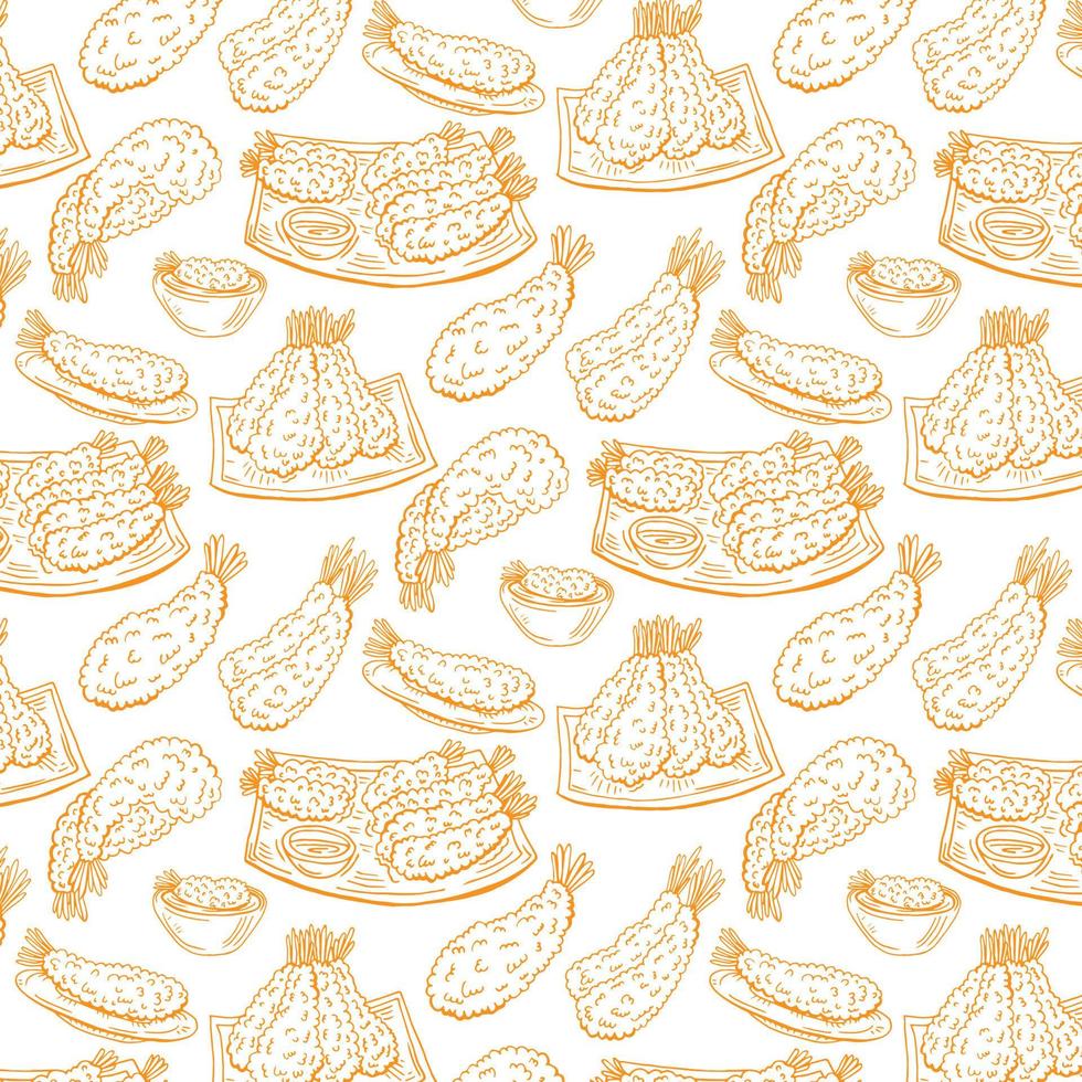 Spicy Shrimp tempura pattern, food vector