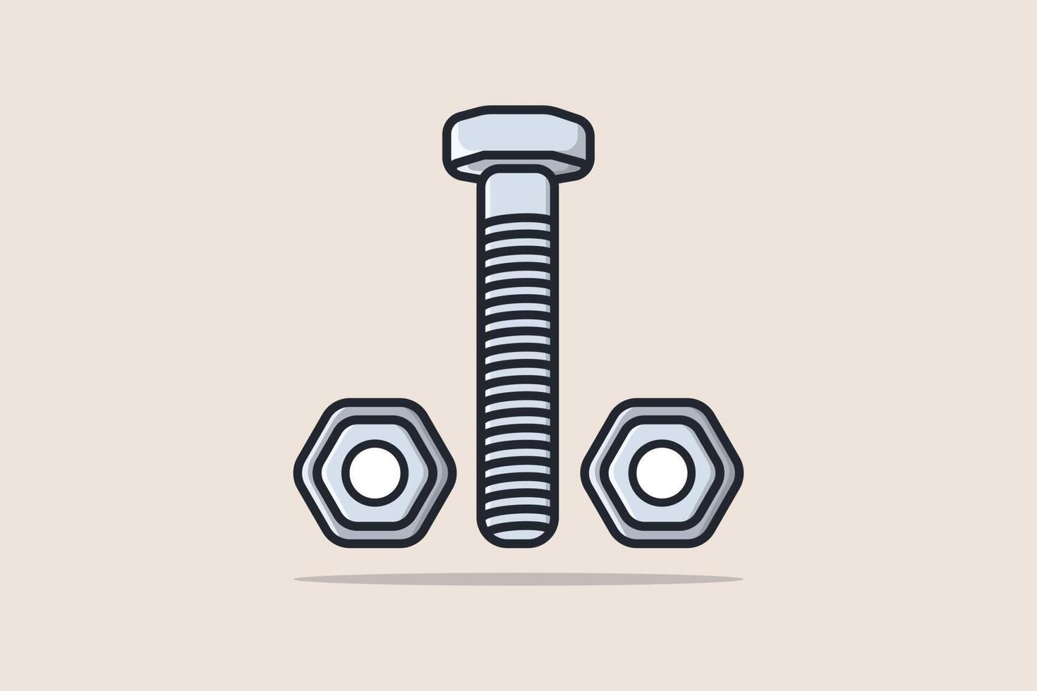 Structural Bolt And Hex Nuts Vector Illustration Working Tools structural-bolt-and-hex-nuts-vector-illustration-working-tools