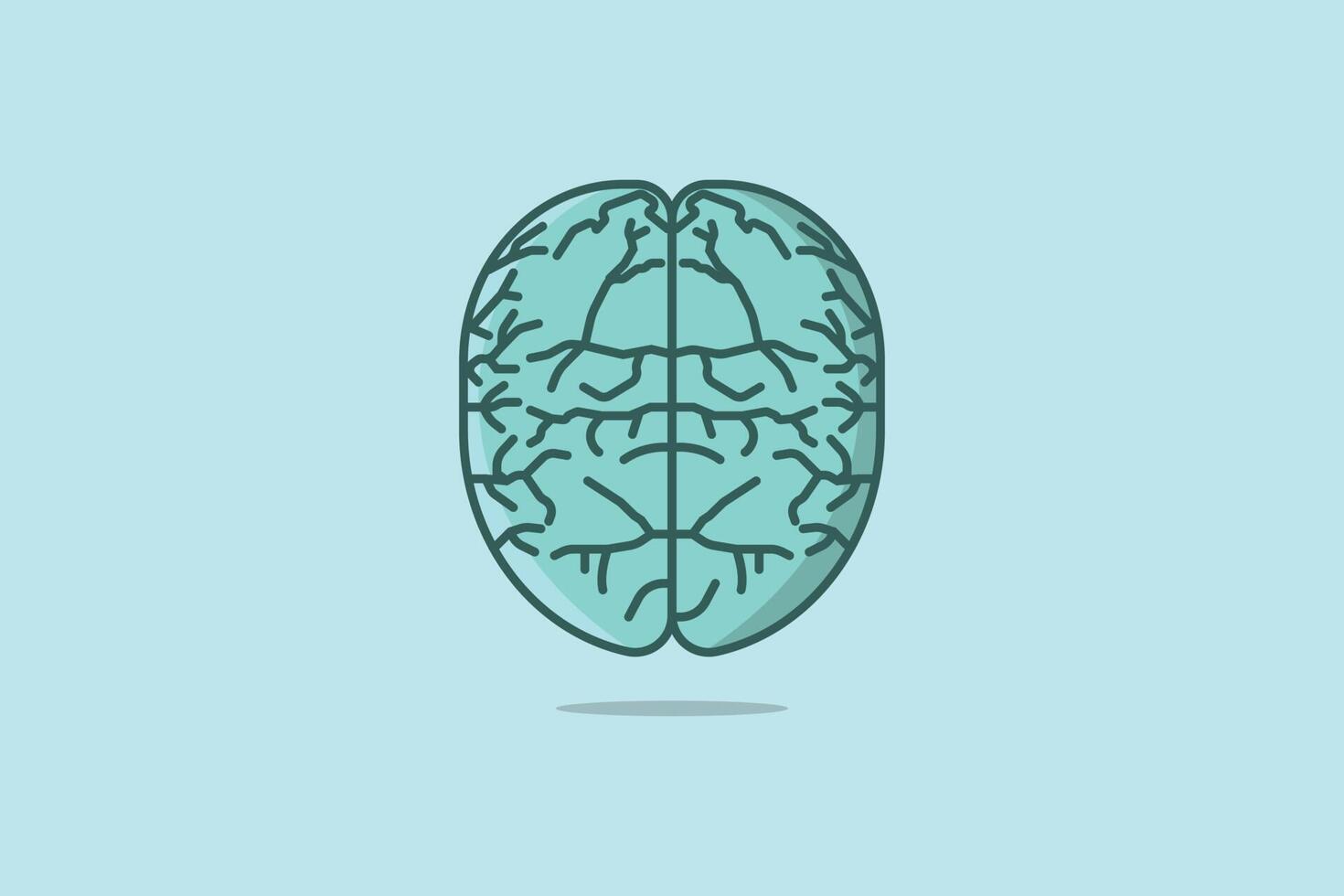 Human Brain vector illustration. Education object icon concept. Colorful brain vector, brain illustration, human body part design.