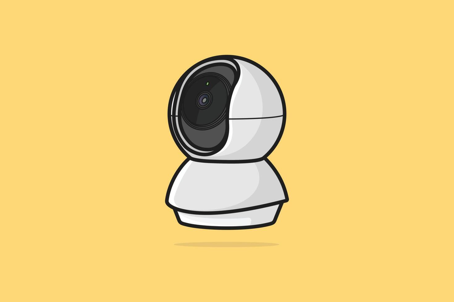 ilustración de vector de sistema de cámara de seguridad de forma redonda. concepto de icono de objetos de ciencia y tecnología. diseño de vector de cámara cctv de montaje de seguridad de la ciudad. diseño de icono de cámara de seguridad del aeropuerto.