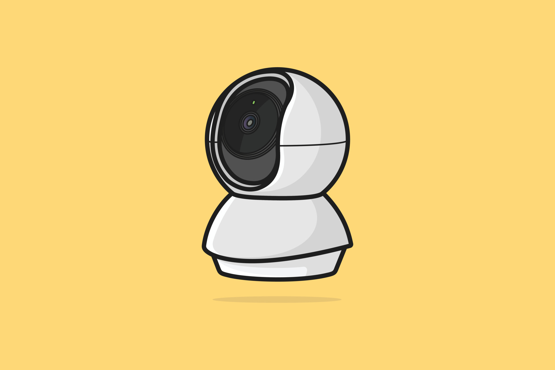 Round Shape Security Camera system vector illustration. Science and