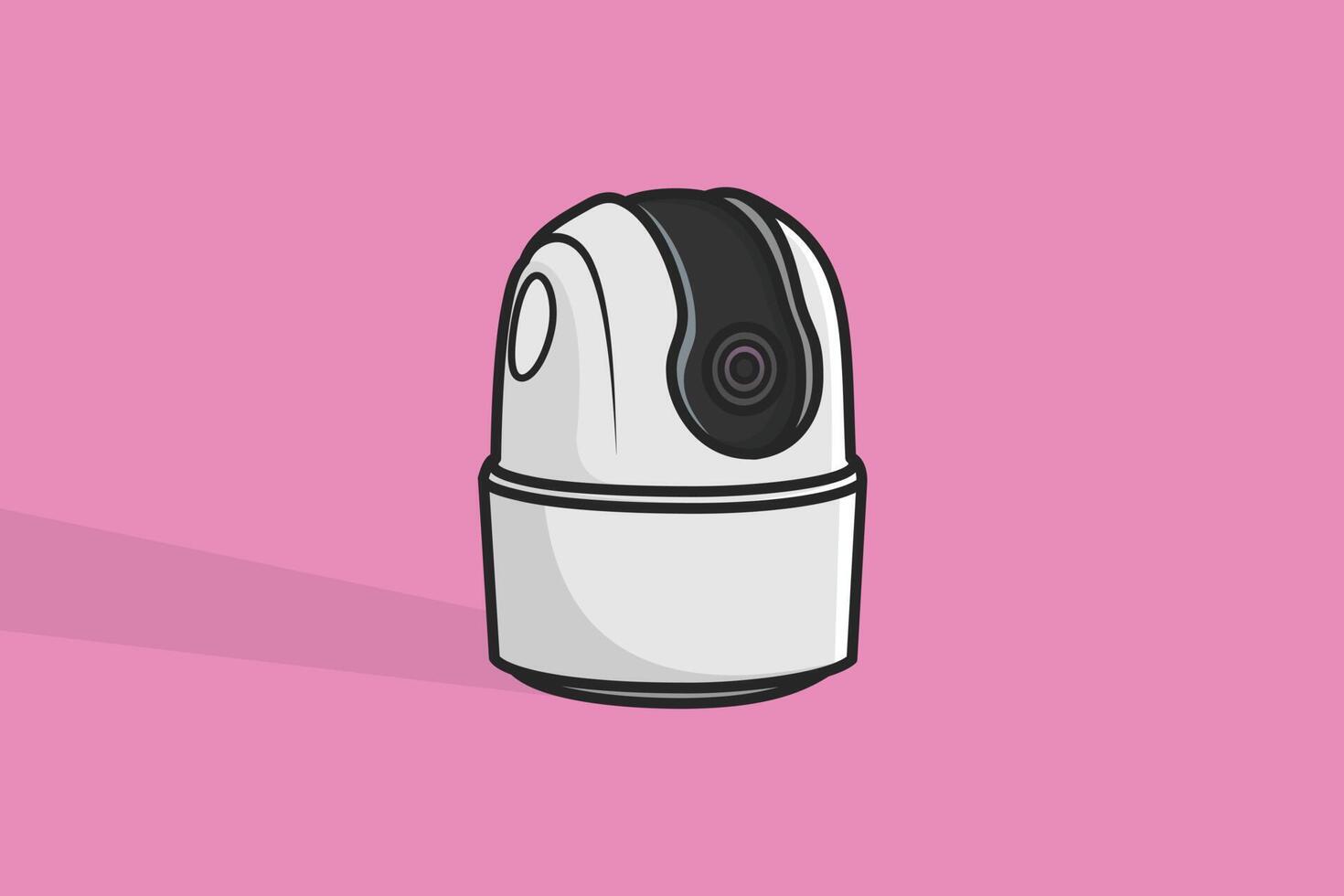 Airport Security Camera system vector illustration. Science and technology objects icon concept. City security mount CCTV camera vector design. Airport security camera on purple background.
