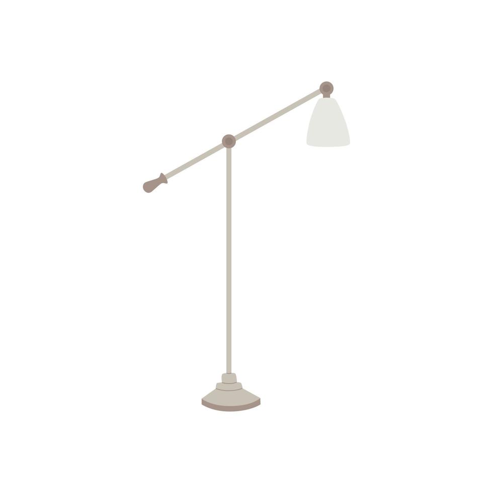 lámpara de pie pintada aislada en blanco. ilustración vectorial moderna. equipo de iluminación eléctrica para el hogar y elemento decorativo. vector