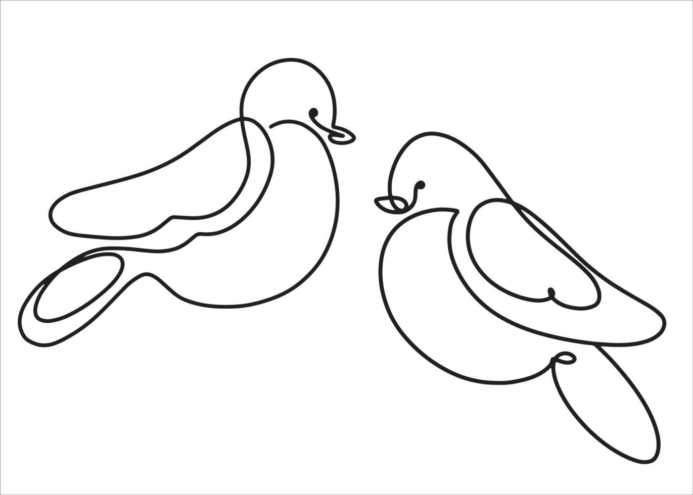Line art bullfinch for print design. Abstract nature background. Sketch out the outline drawing. Bird illustration. Line art. vector