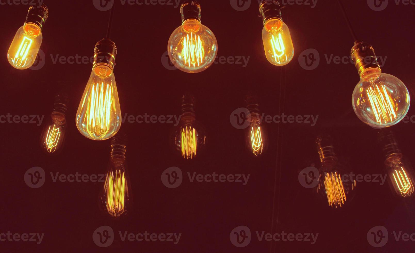 Vintage lighting decor with retro filter effect photo