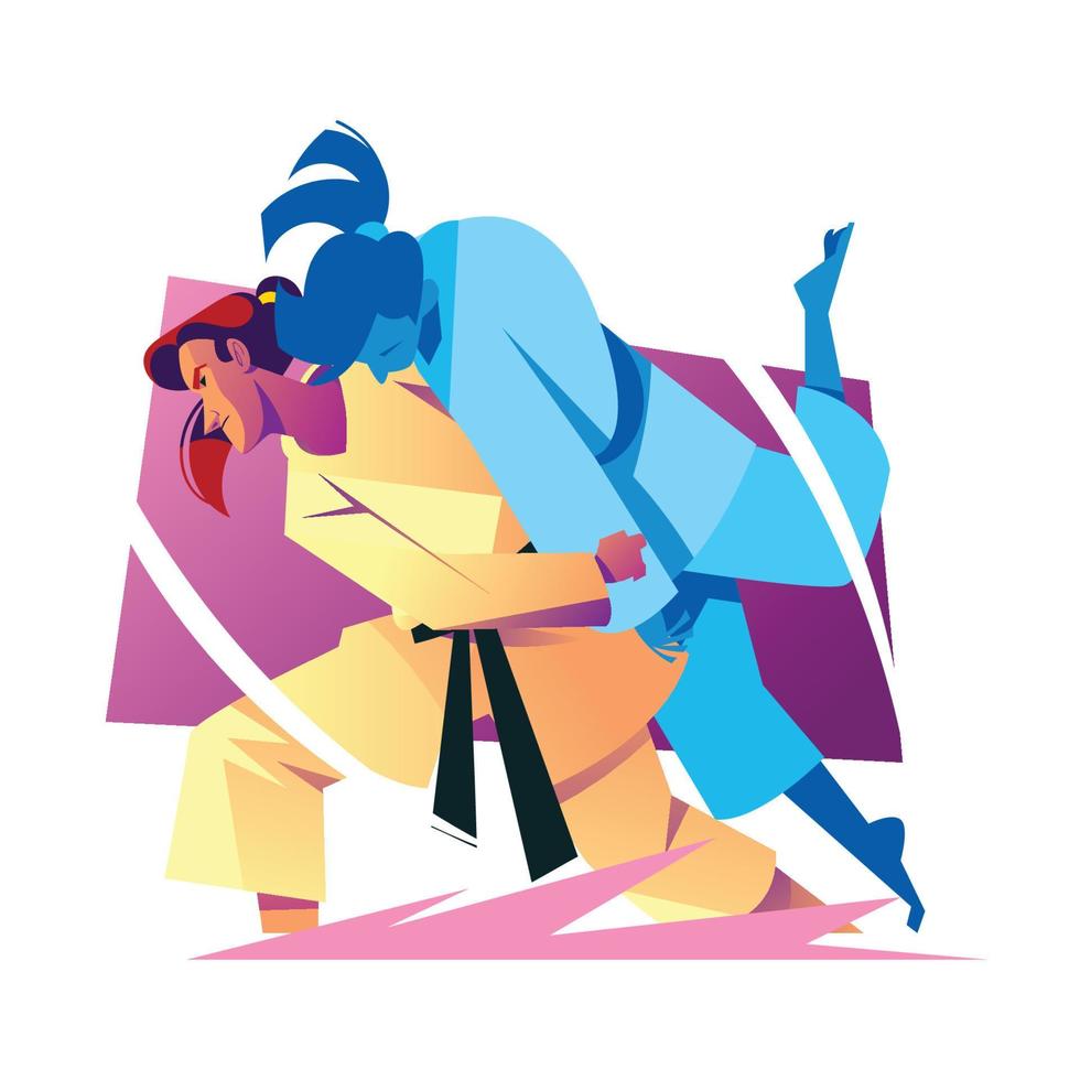 Female Jiu Jitsu Fighting vector