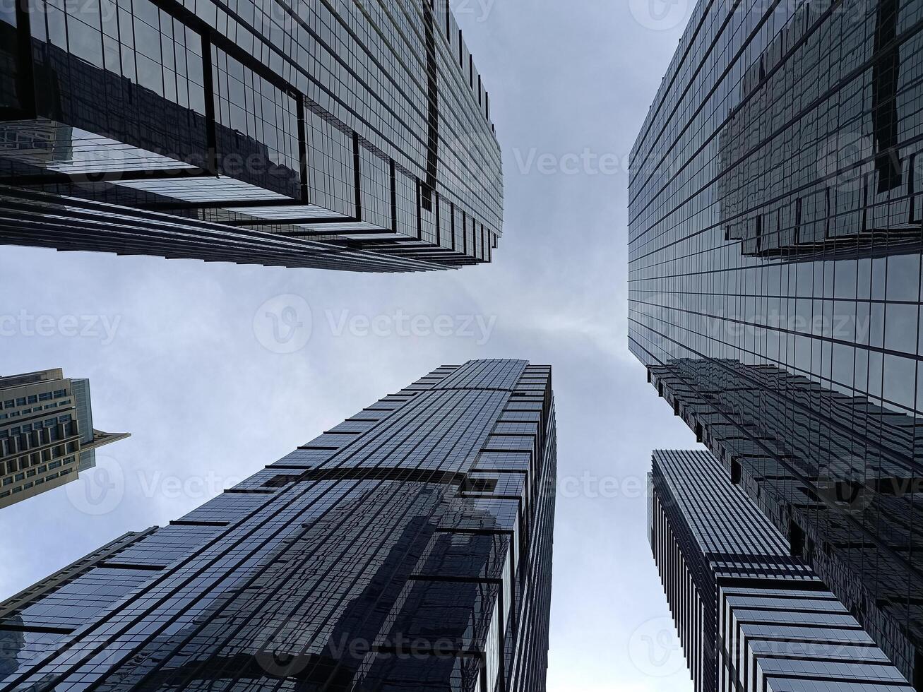 Skyscraper landscape and the blue sky. photo