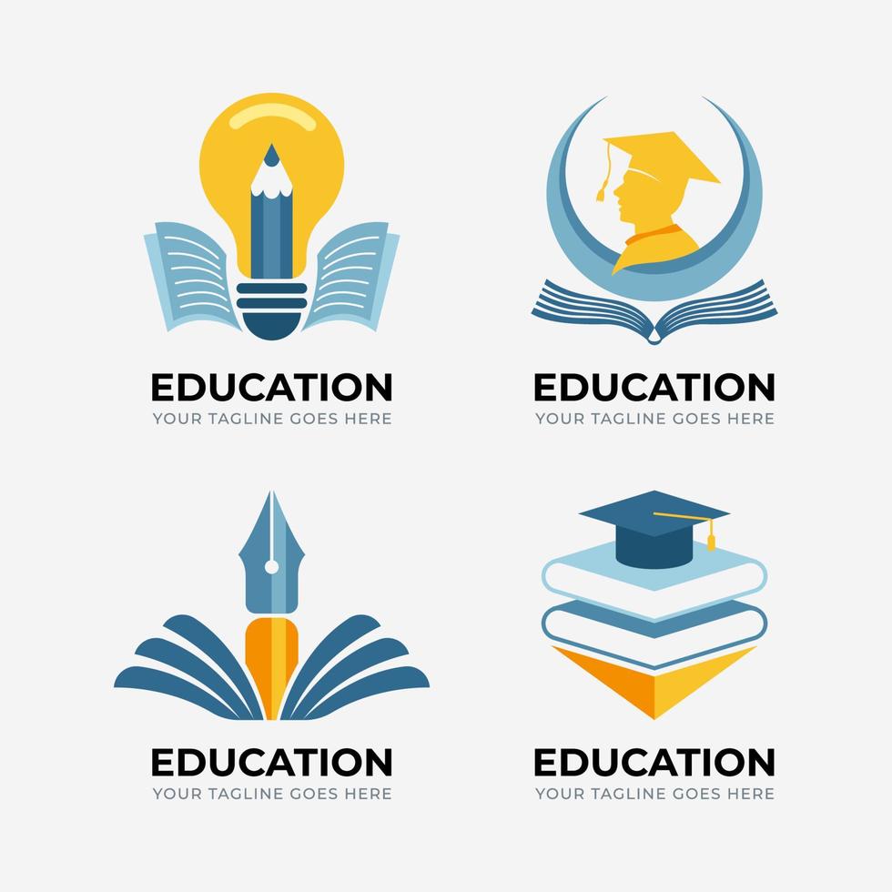 colección de logotipos de educación vector