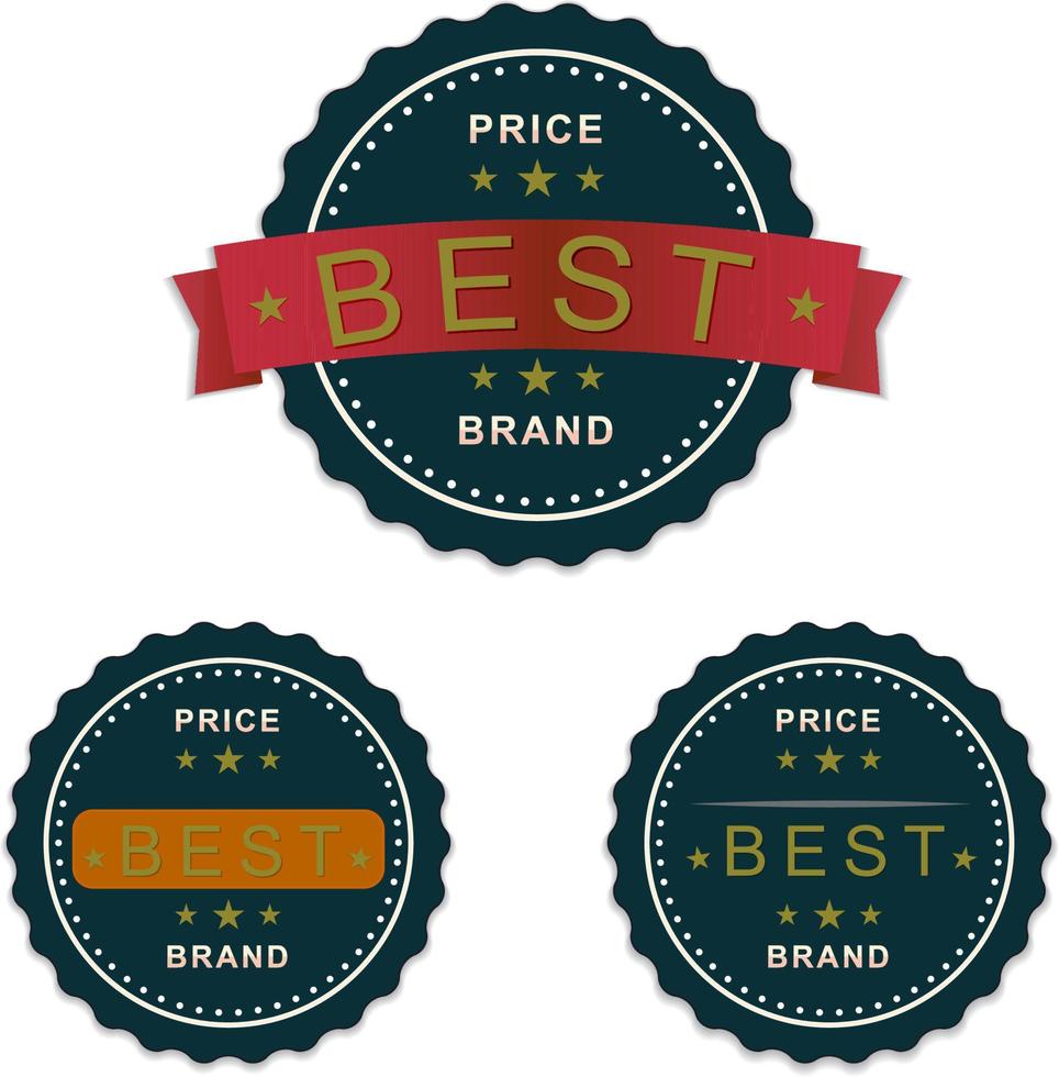 best brand badge in dull color vector