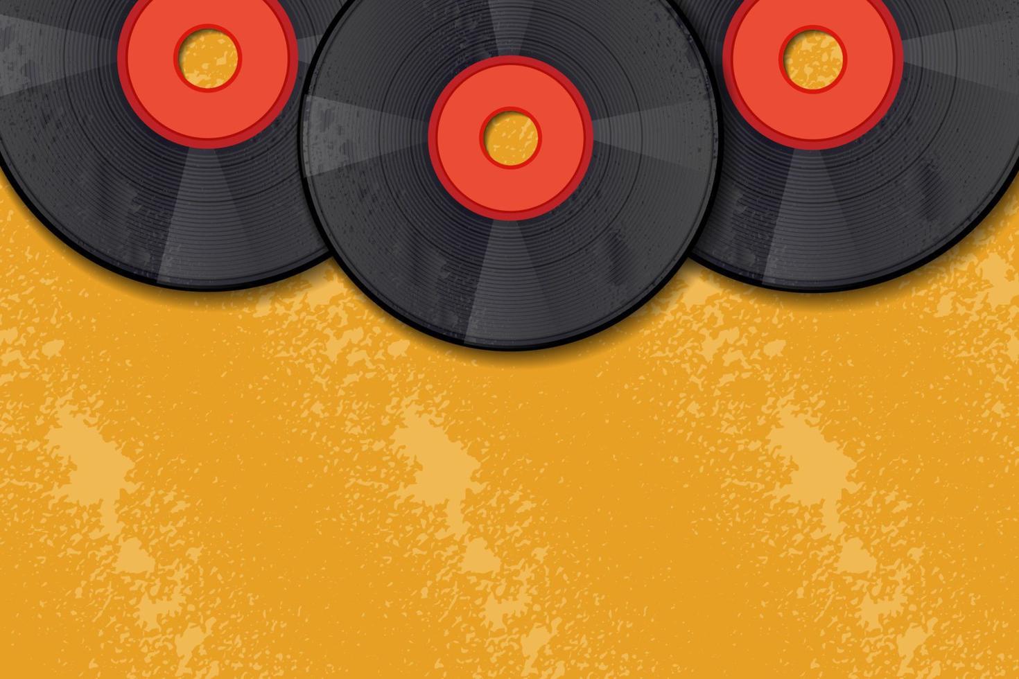 Vinyl Record Music design template background with vinyl record vintage retro style vector