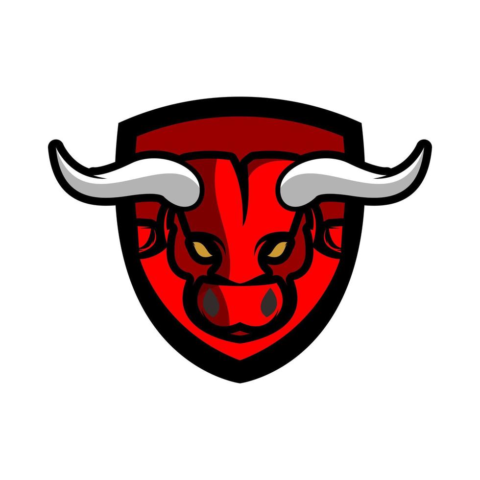 diseño de logotipo de cabeza de toro vector
