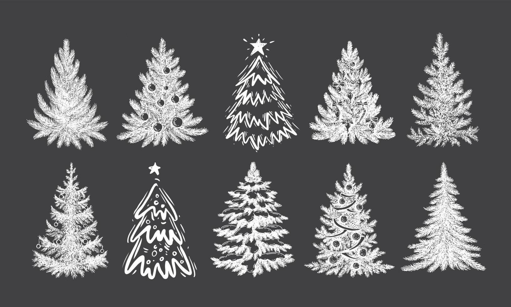 Christmas tree hand drawn illustration vector
