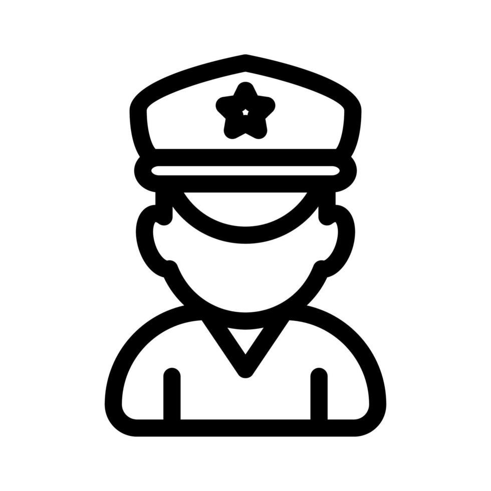 icono de contorno de la policía. símbolo del oficial de la ley.diseño de icono de policía adecuado para su sitio web, aplicación móvil y necesidades de autónomos. ilustración de icono aislado sobre fondo blanco vector