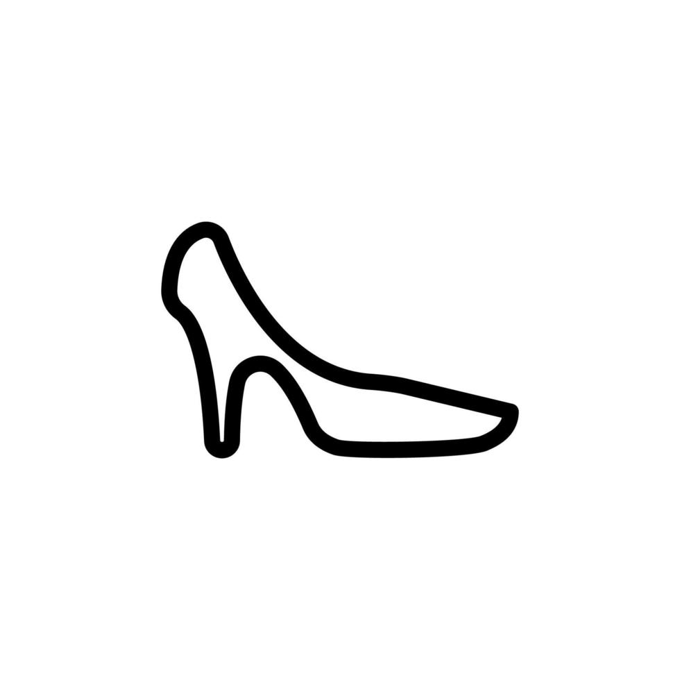 icono de contorno de zapatos de niña. símbolo de tacones altos. diseño de icono de tacón alto adecuado para aplicaciones móviles, sitios web y necesidades de diseño. ilustración vectorial aislada sobre fondo blanco vector