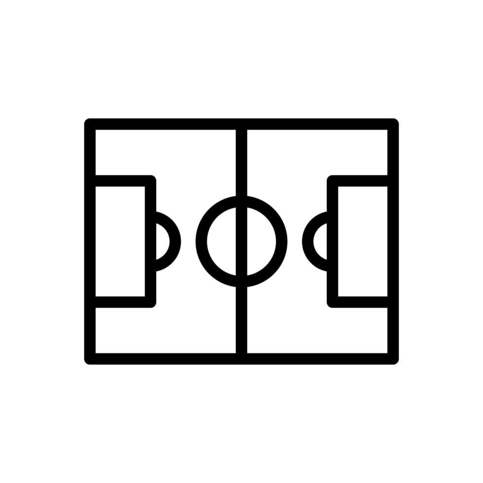 icono de contorno de campo de fútbol. símbolo de estrategia deportiva. diseño de icono de campo de fútbol adecuado para aplicaciones móviles, sitios web y necesidades de diseño. ilustración vectorial aislada sobre fondo blanco vector