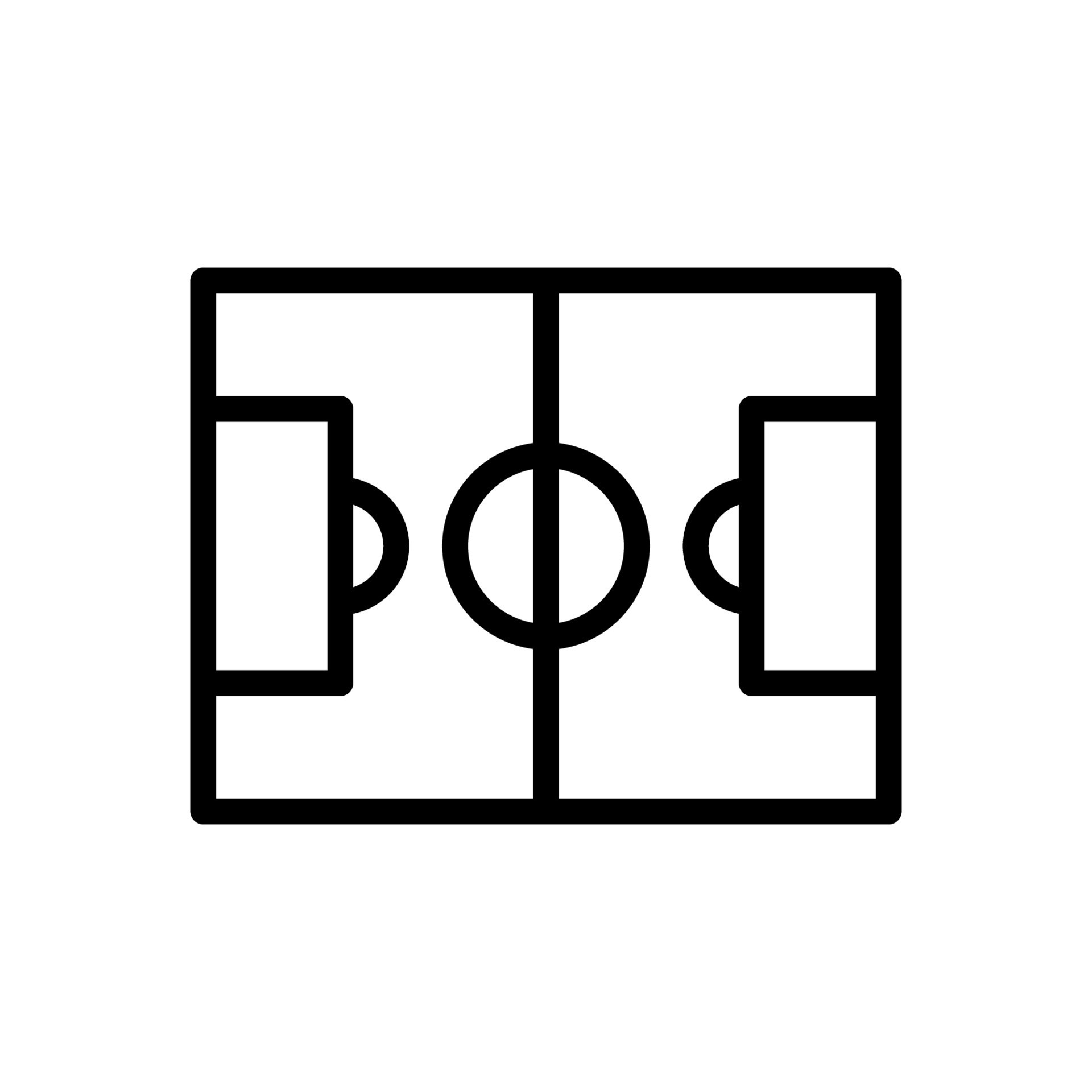 Soccer Field outline icon. Sports strategy symbol. Football field icon