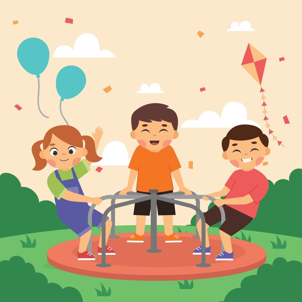 Children Playing In The Park vector