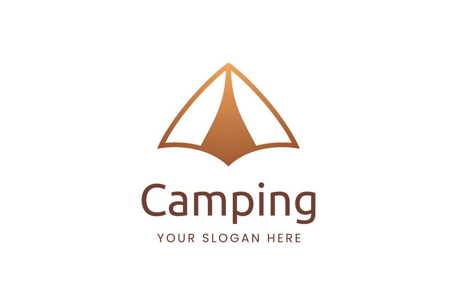 Simple camping logo with tent shape vector