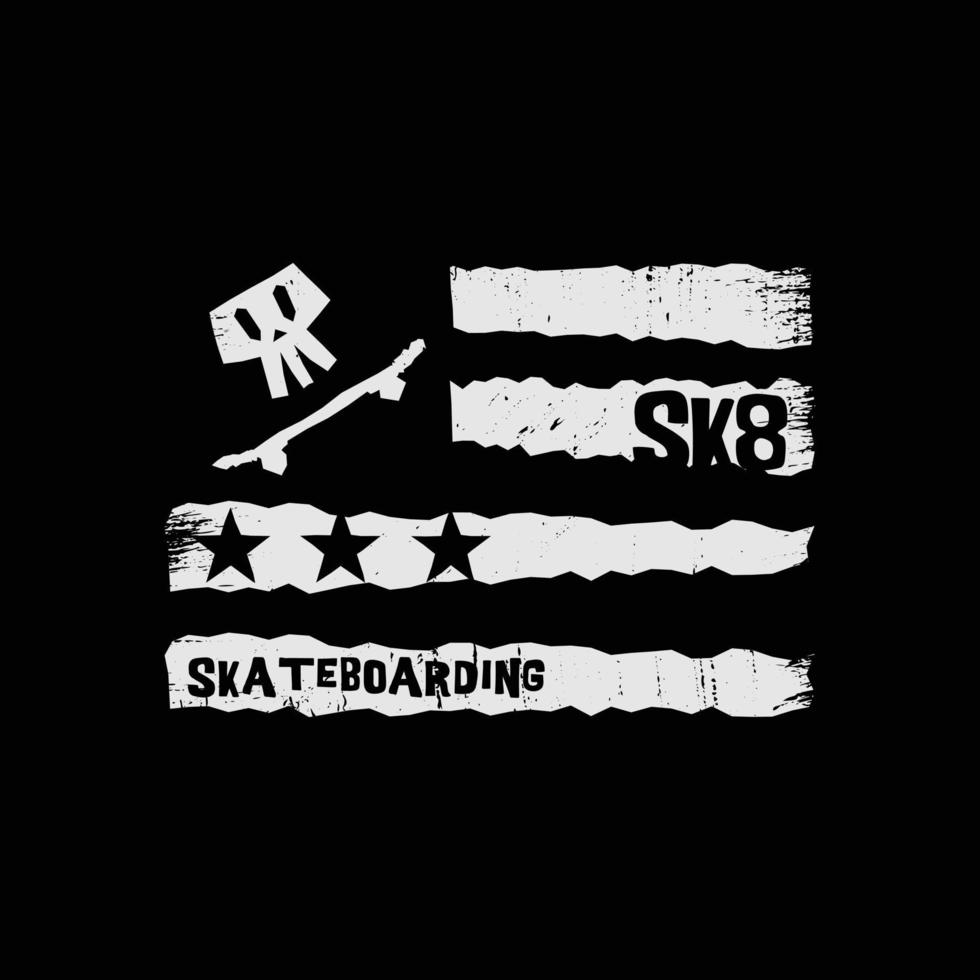 Skateboard illustration typography. perfect for t shirt design vector