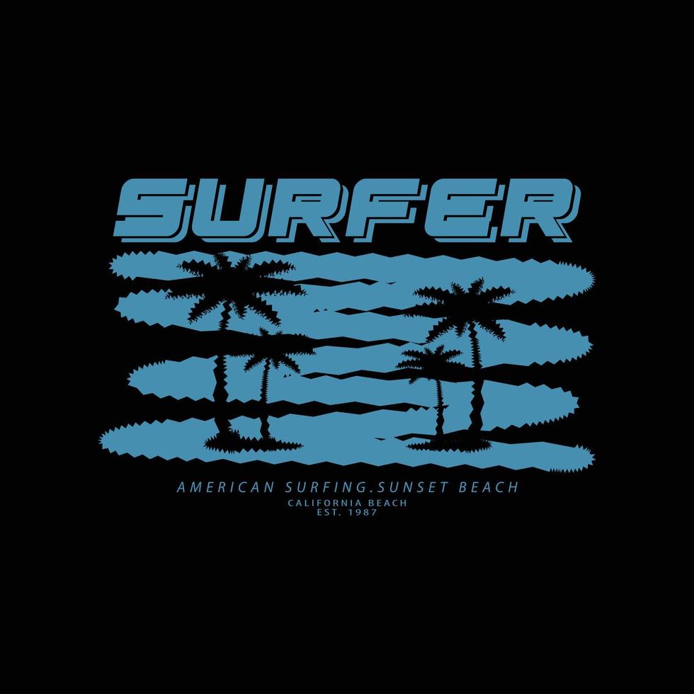 tipografía de ilustración de surfista. perfecto para el diseño de camisetas vector