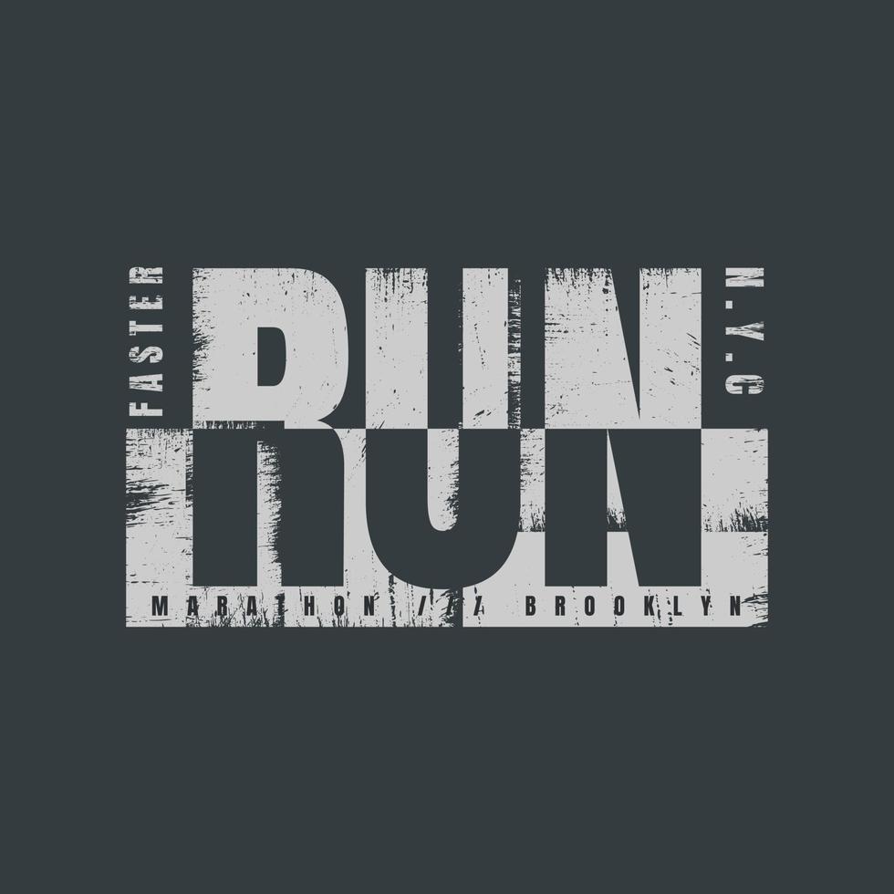 Run faster illustration typography. perfect for t shirt design vector