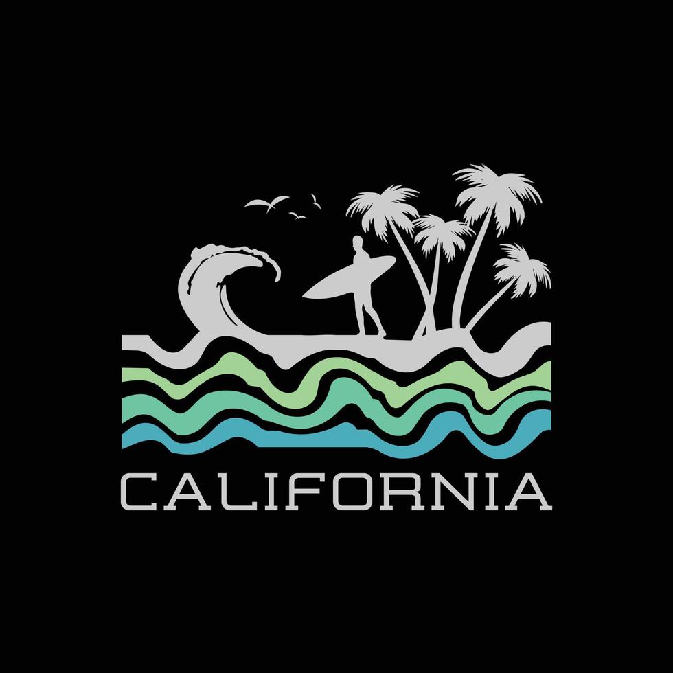 California illustration typography. perfect for t shirt design vector