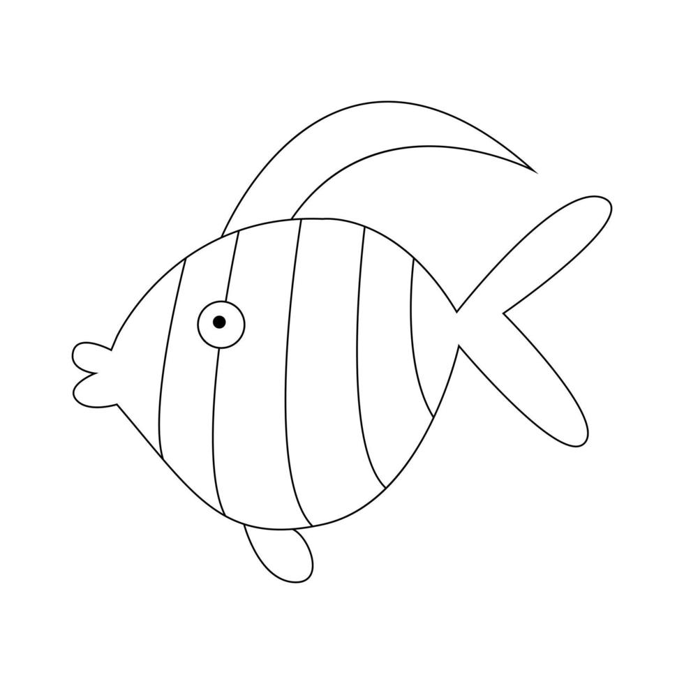 ilustración vectorial dibujada a mano de peces aislados sobre fondo blanco. vector