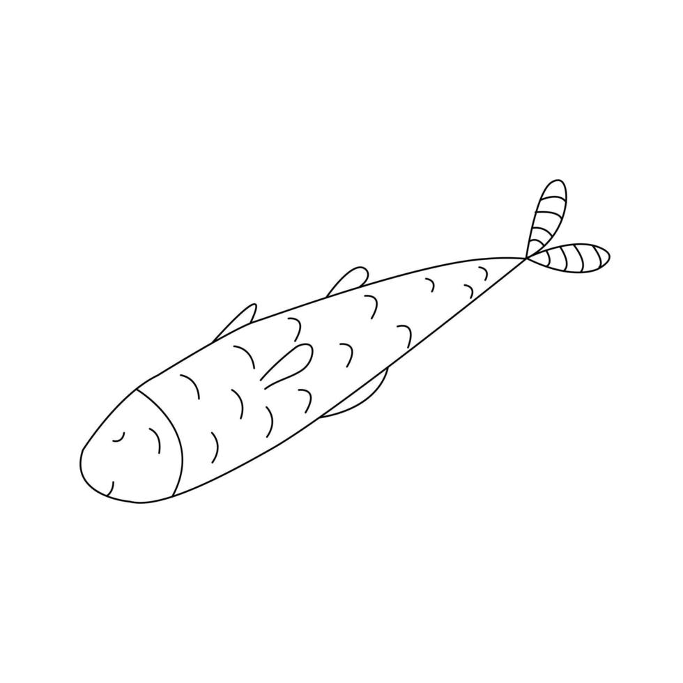 Hand drawn vector illustration of fish isolated on white background.