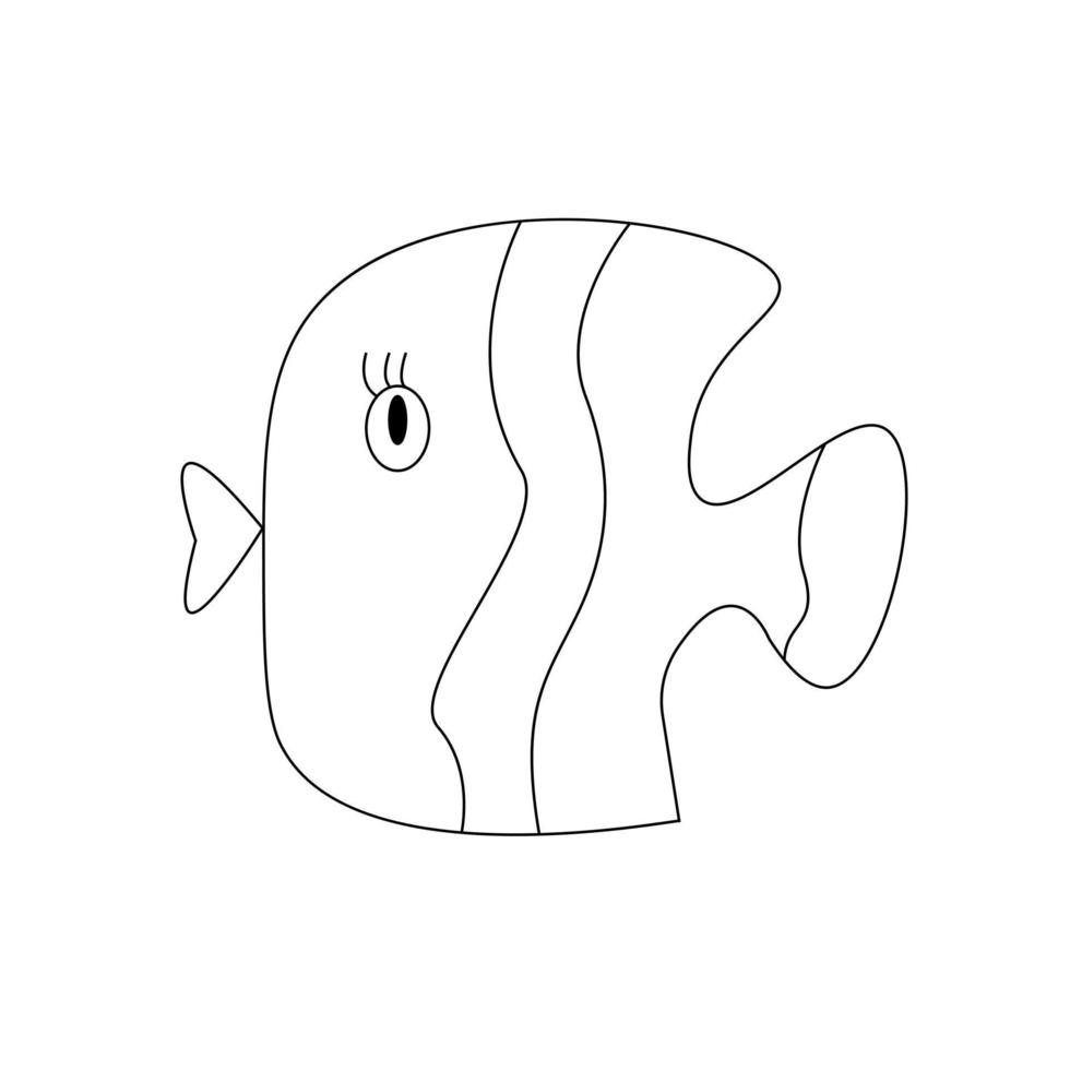 ilustración vectorial dibujada a mano de peces aislados sobre fondo blanco. vector