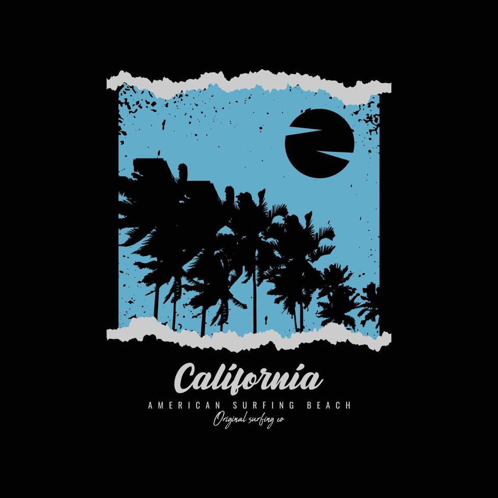 tipografía de ilustración de california. perfecto para el diseño de camisetas vector