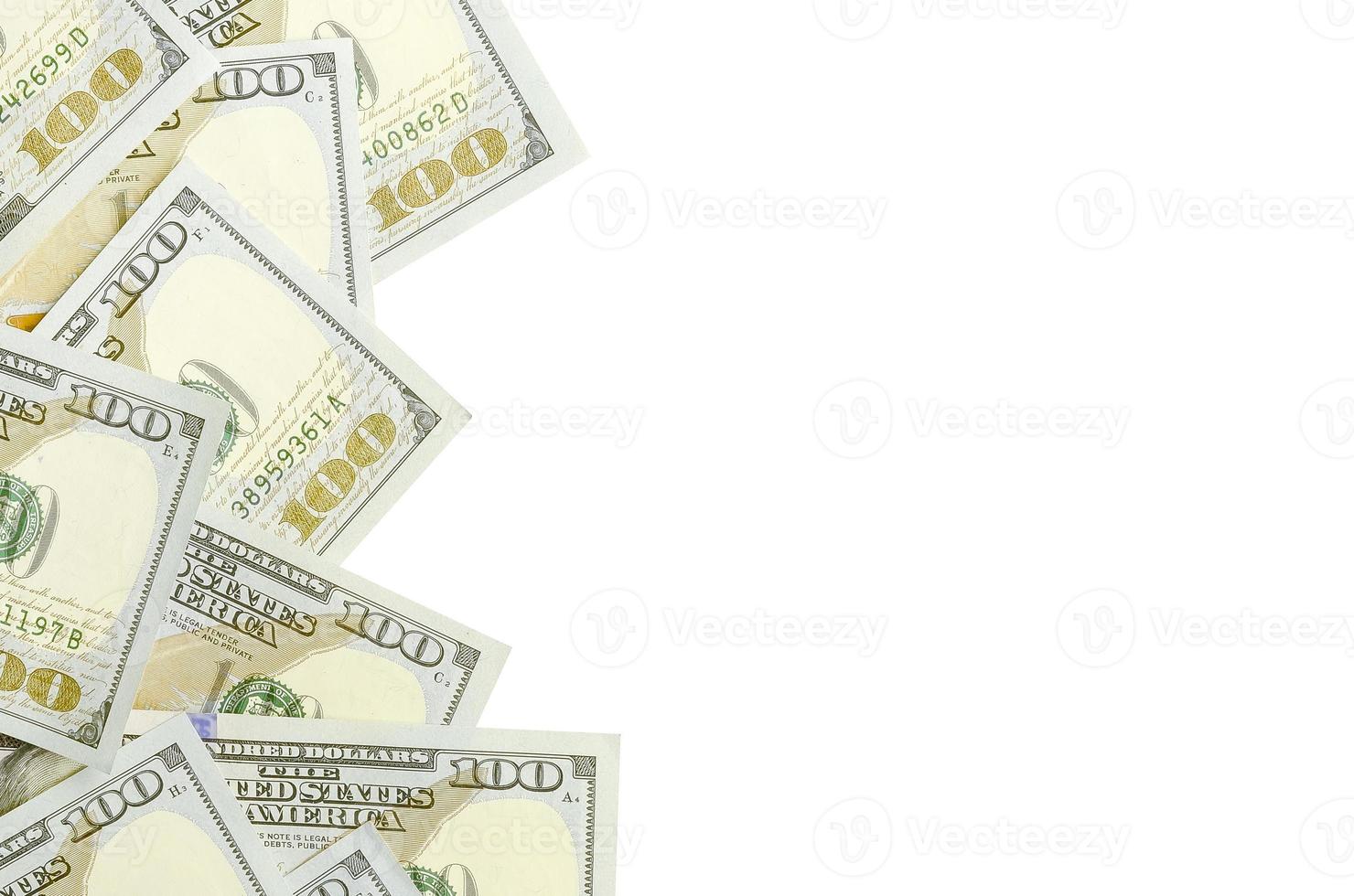 Dollar bills. American money isolated on white with copy space photo