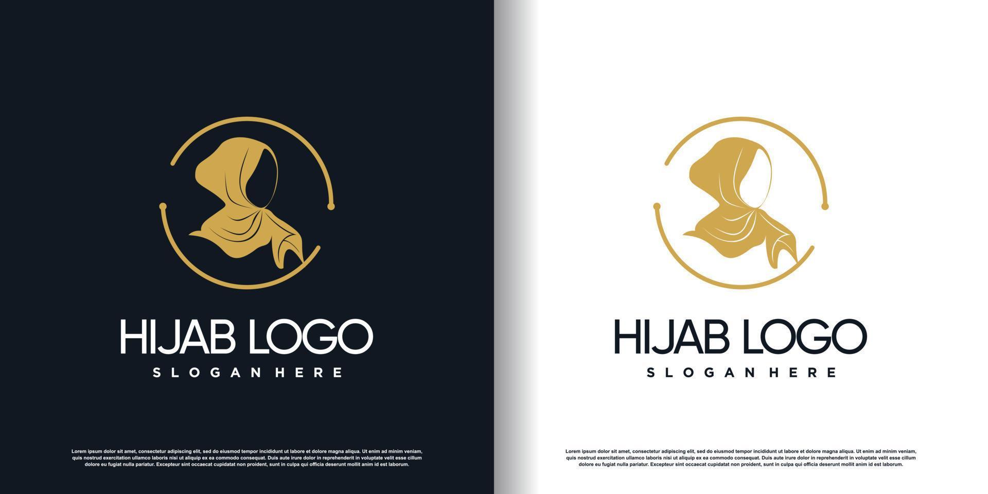 hijab logo with creative style concept premium vector