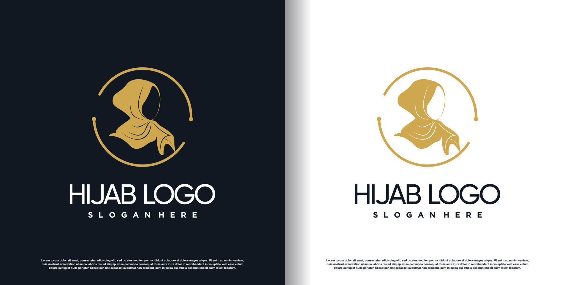 logotipo de hijab con vector premium de concepto de estilo creativo