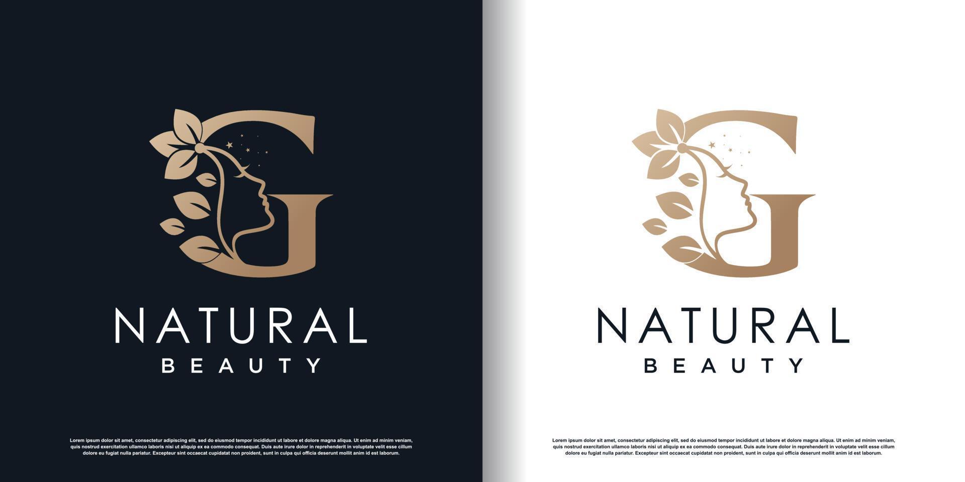 letter g logo with natural beauty concept premium vector