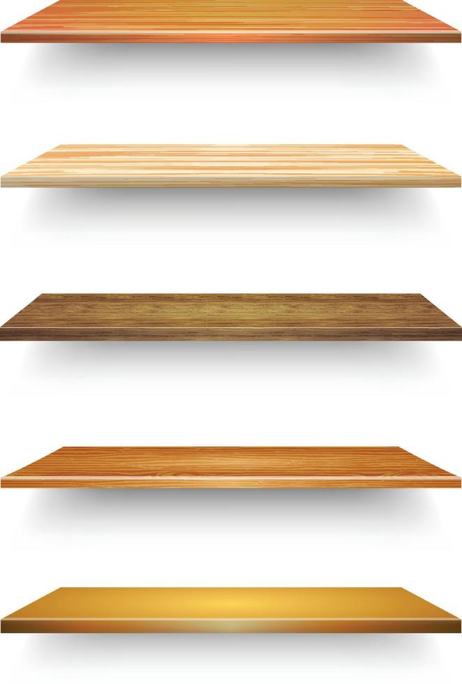 Wooden flat plank, board which is attached to a wall, frame, etc., and on  which objects can be placed, display, showcase. 14910860 Vector Art at  Vecteezy