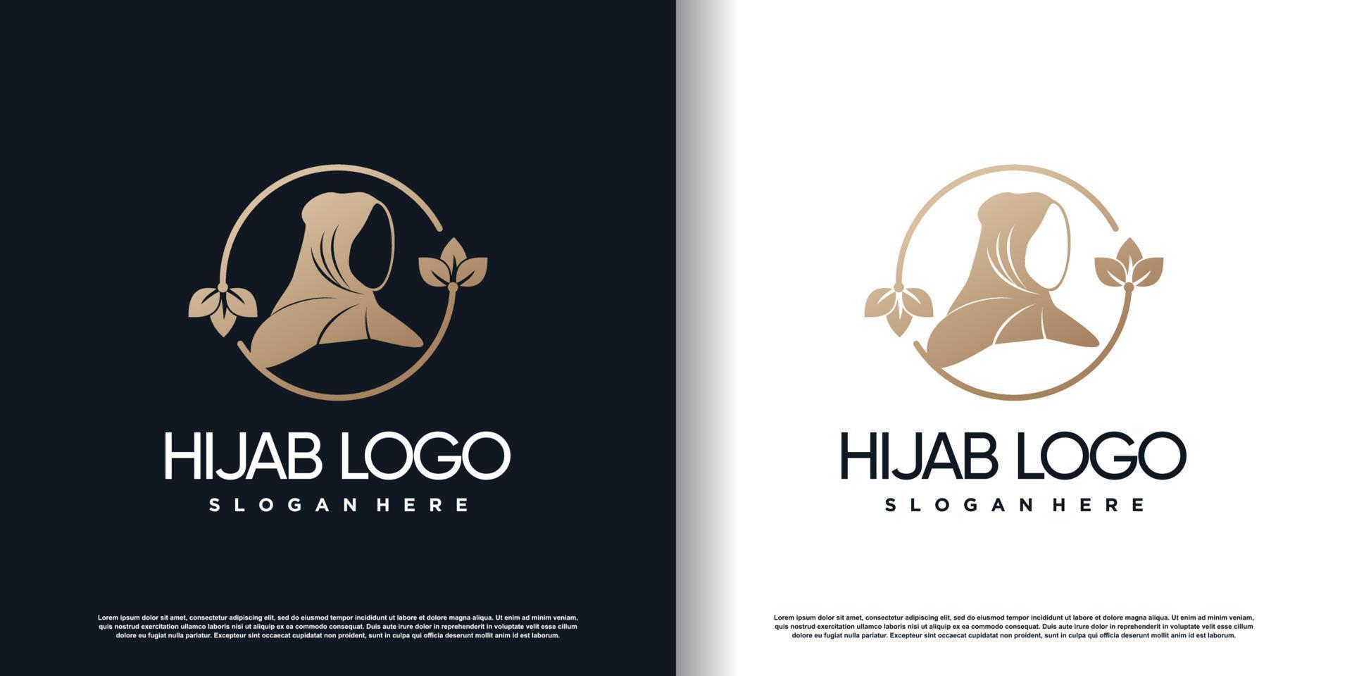 logotipo de hijab con vector premium de concepto de estilo creativo