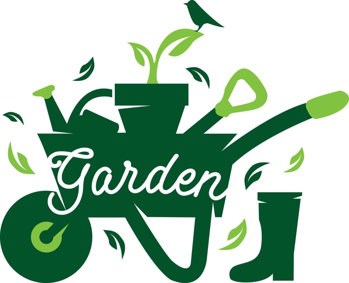 Illustration of a garden cart suitable for a garden company logo vector