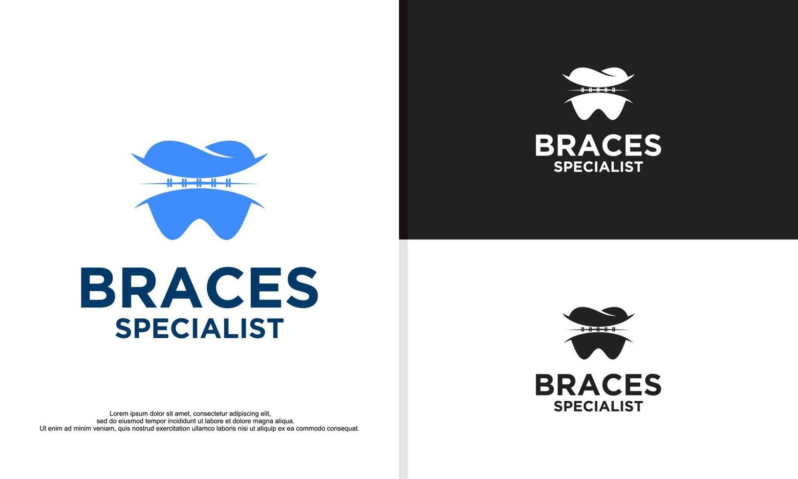 braces specialist logo design illustration vector