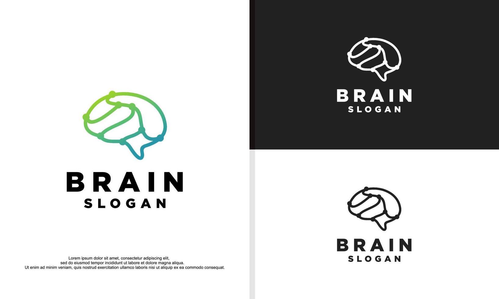 ilustración del logotipo gráfico vectorial del logotipo del cerebro, nervio neuronal o inspiración para el diseño del logotipo de algas marinas vector