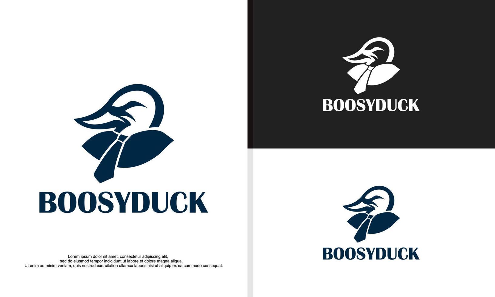 duck boss logo design vetor illustration vector