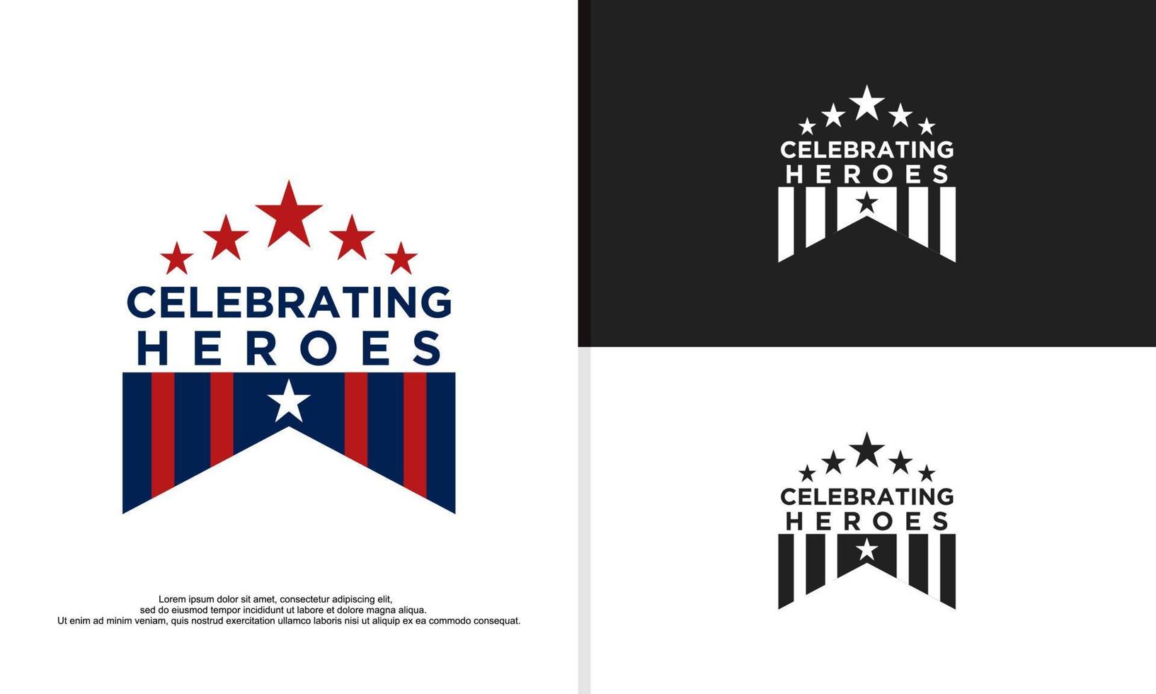 logo illustration vector graphic of celebrating heroes.