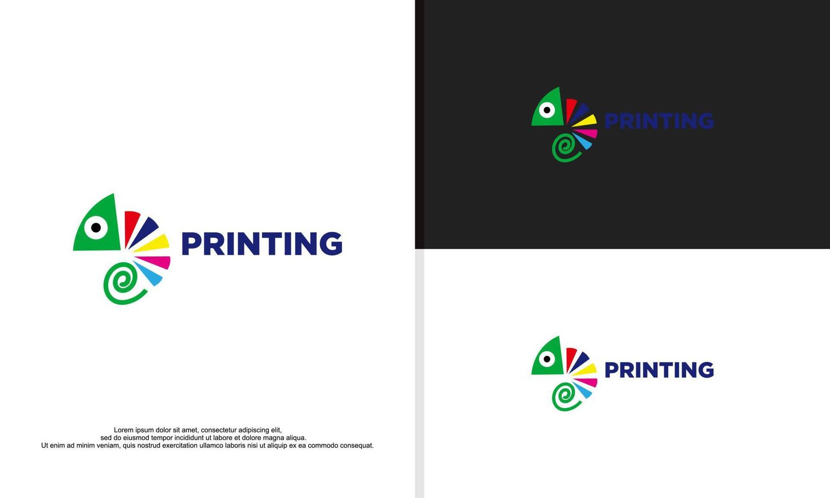 gráfico vectorial de ilustración de logotipo de camaleón colorido, apto para empresas de impresión, etc. vector