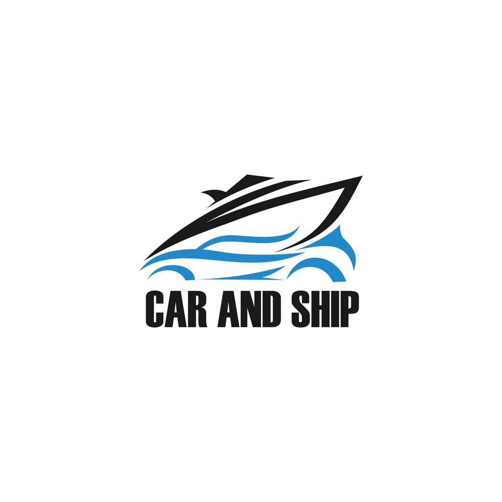 car and ship dealership industry logo design illustration vector