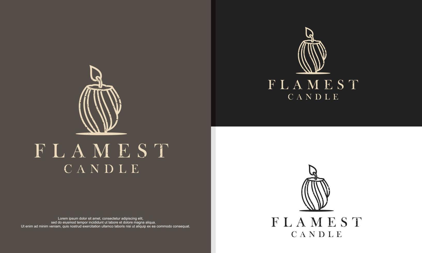 home made candle company logo design illustration. vector